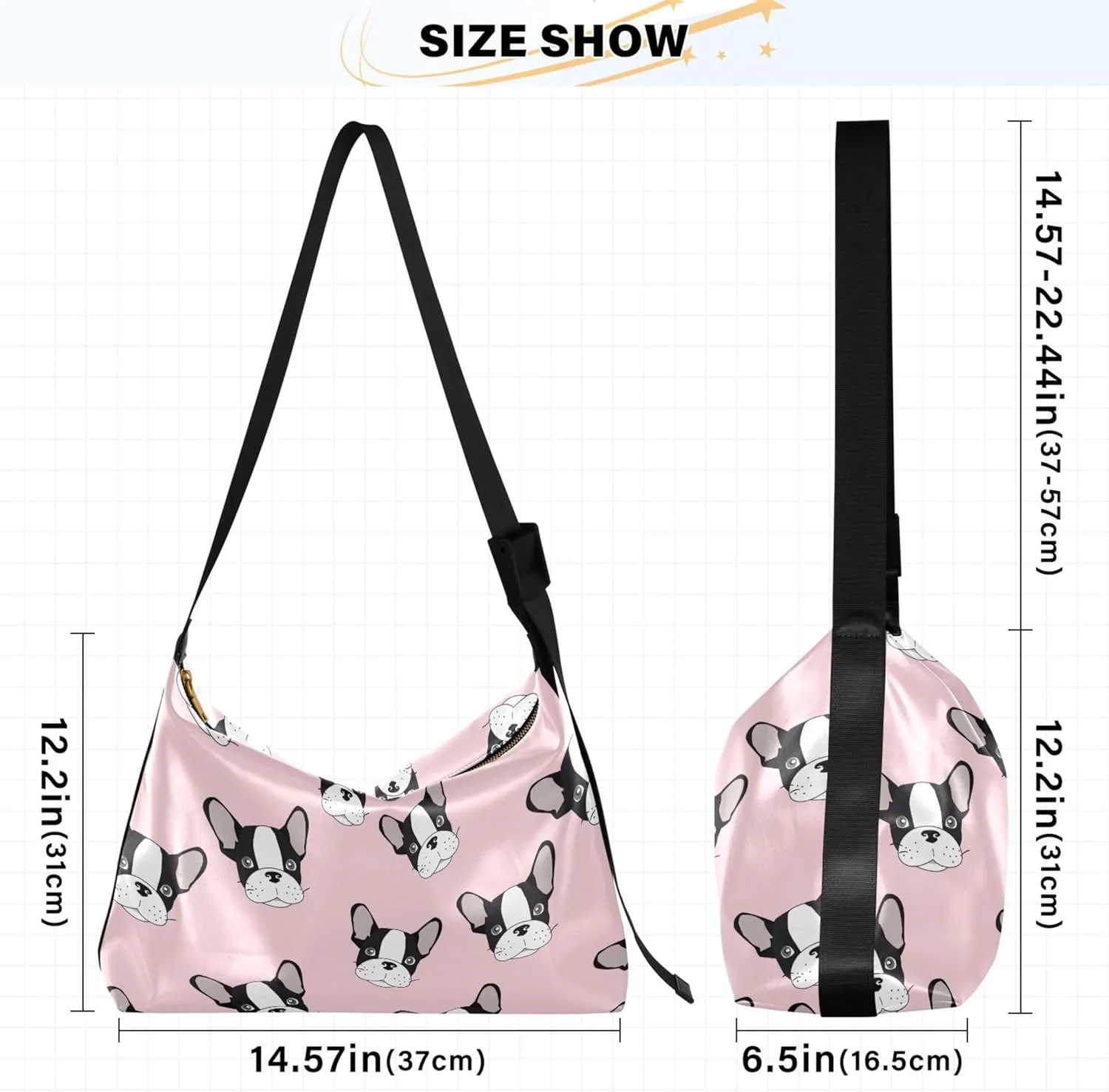 Cartoon Llama Alpaca Grey Soft Leather Hobo Bags for Women Large Crossbody Bags Animal Print Crossbody Hobo Purses
