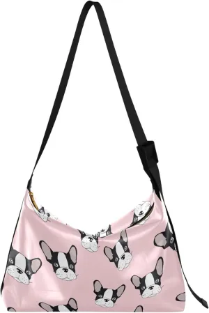 Cartoon Llama Alpaca Grey Soft Leather Hobo Bags for Women Large Crossbody Bags Animal Print Crossbody Hobo Purses