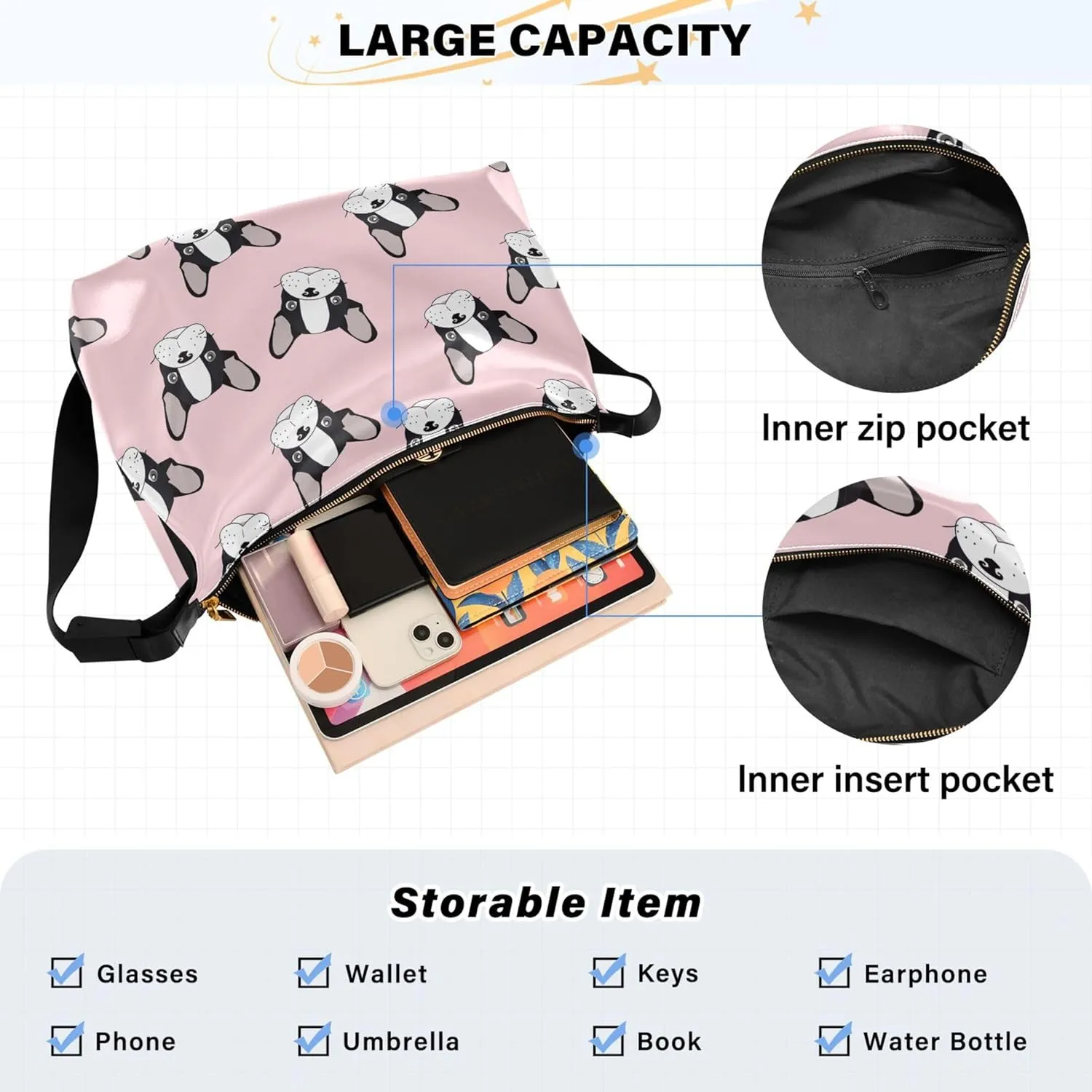 Cartoon Llama Alpaca Grey Soft Leather Hobo Bags for Women Large Crossbody Bags Animal Print Crossbody Hobo Purses
