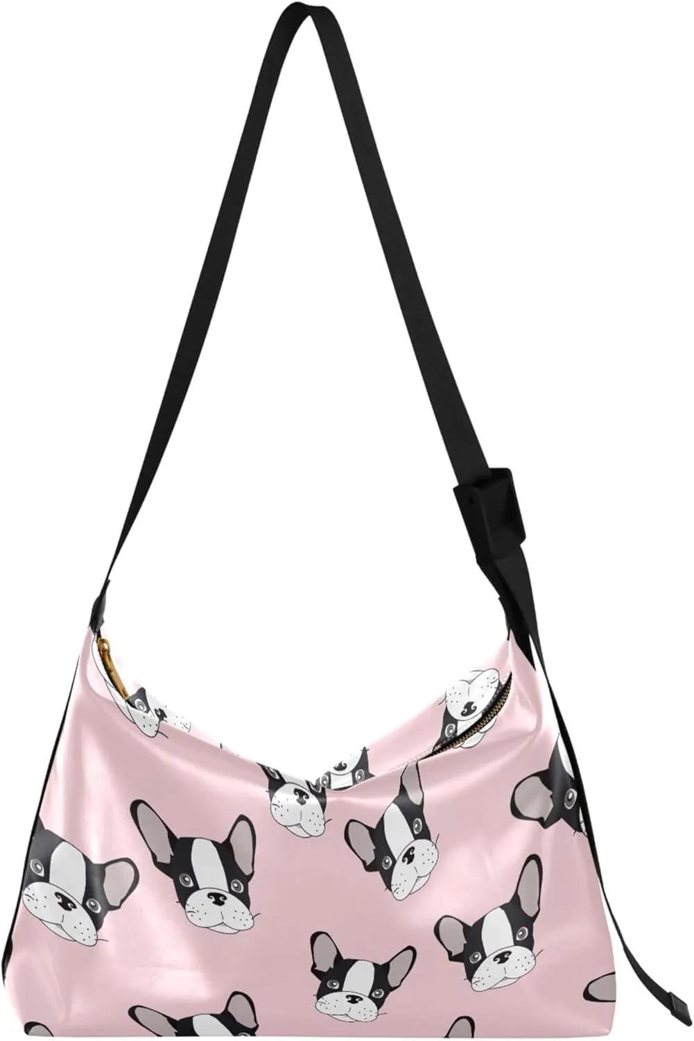 Cartoon Llama Alpaca Grey Soft Leather Hobo Bags for Women Large Crossbody Bags Animal Print Crossbody Hobo Purses