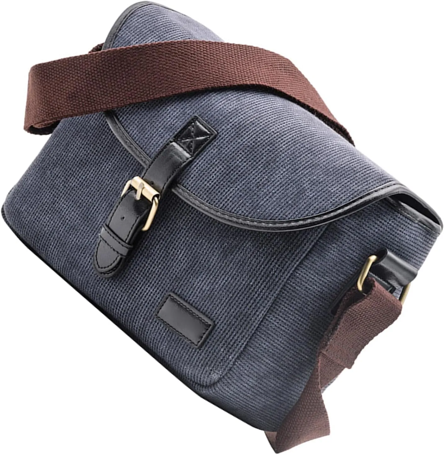 Casual Campus Camera Bag for DSLR Cameras, Waterproof Shoulder Bag PU Canvas Pouches Cushioned Interior for School