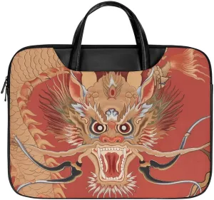 Chinese Dragon Leather Laptop Bag Laptop Briefcase Waterproof Durable Portable Bag Portable Laptop Bag Business Office 16.5 * 12.6IN