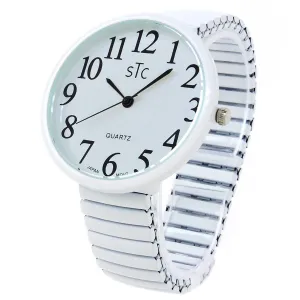 CLEARANCE SALE - Super Large Face Stretch Band Watch (STC White)