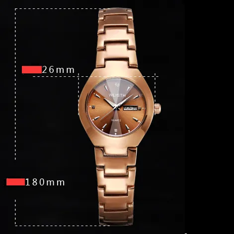 Coffee Gold Luminous Waterproof Steel Band Couple Student Watch
