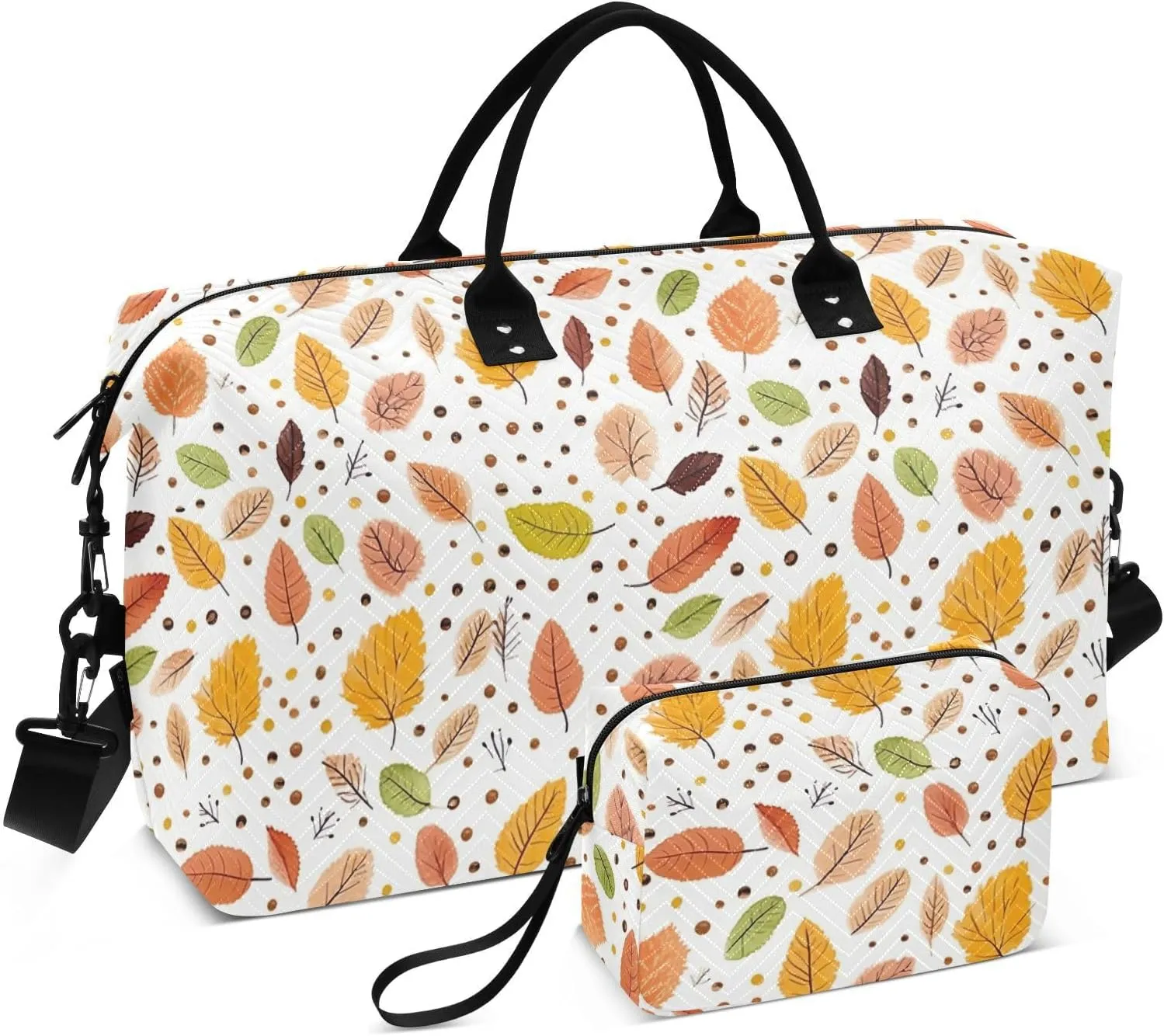 Colorful Fall Leaves Travel Duffle Bag Duffel Bags Large Weekender Bag Carry On Duffel Bag Gym Bag with Toiletry Bag Garment Duffle Bags for Airplanes Women Men Yoga Sports Trip Adults