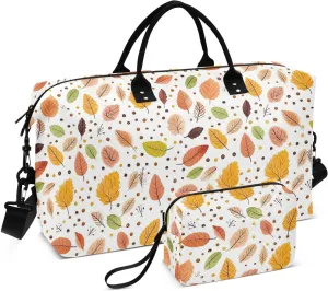 Colorful Fall Leaves Travel Duffle Bag Duffel Bags Large Weekender Bag Carry On Duffel Bag Gym Bag with Toiletry Bag Garment Duffle Bags for Airplanes Women Men Yoga Sports Trip Adults