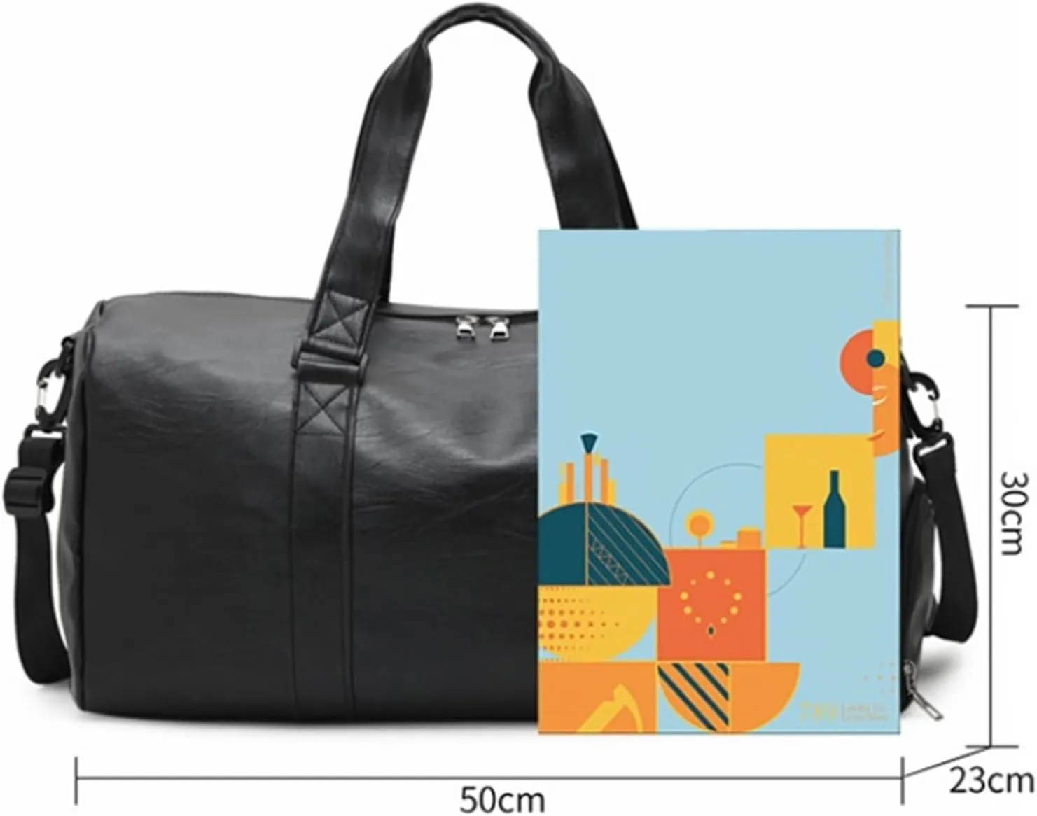 Convertible Suit Travel Bag 19inch PU Leather Bag Water Proof Duffel Bags Duffle Rucksack Bag For Men Women hanging garment duffel bag (Color : C, Size : 50 * 23 * 30cm)