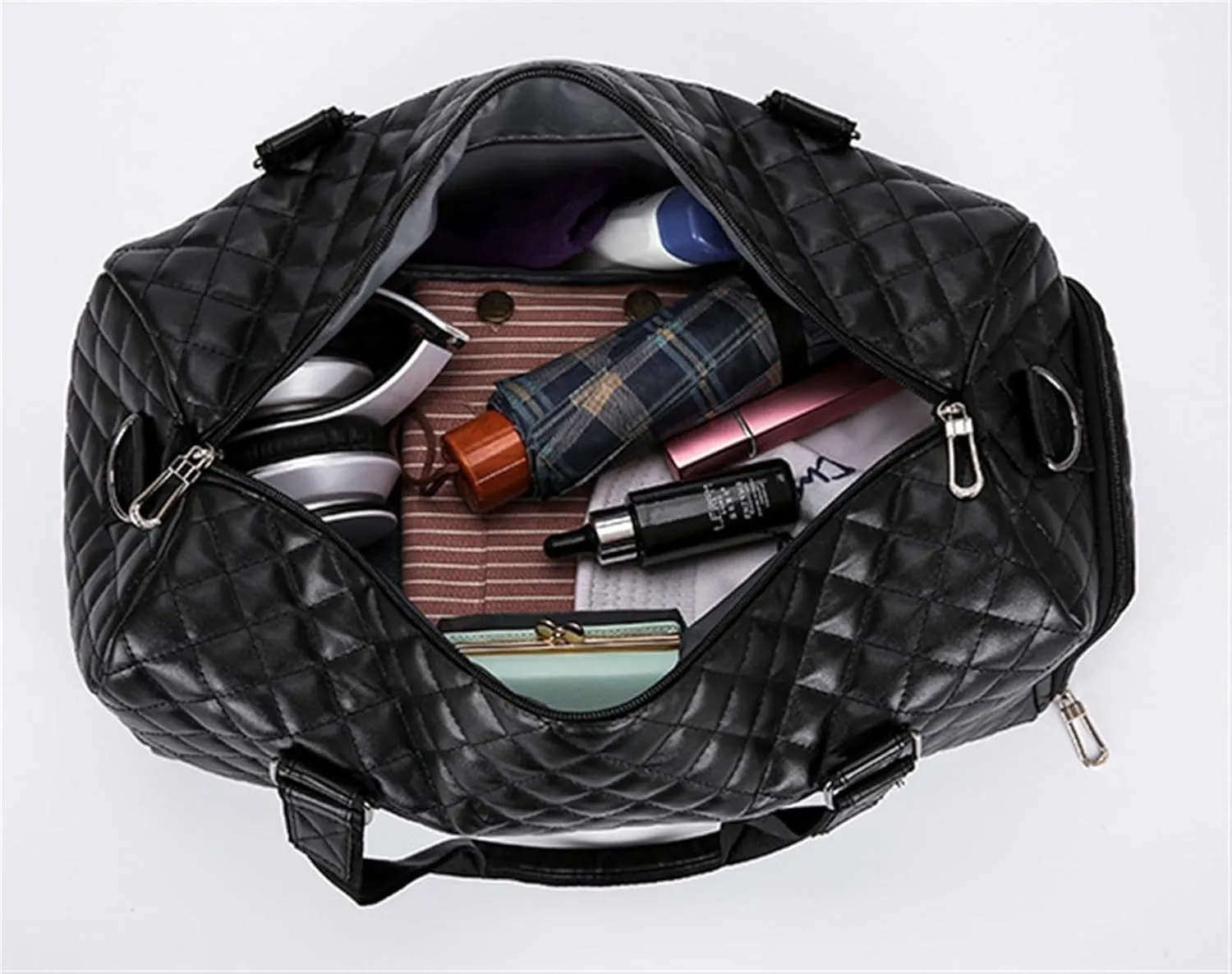 Convertible Suit Travel Bag 20in Duffle Bag For Women,PU Leather Large Weekender Overnight Sleepover With Shoe Pouch hanging garment duffel bag (Color : A, Size : 530 * 260 * 270mm)