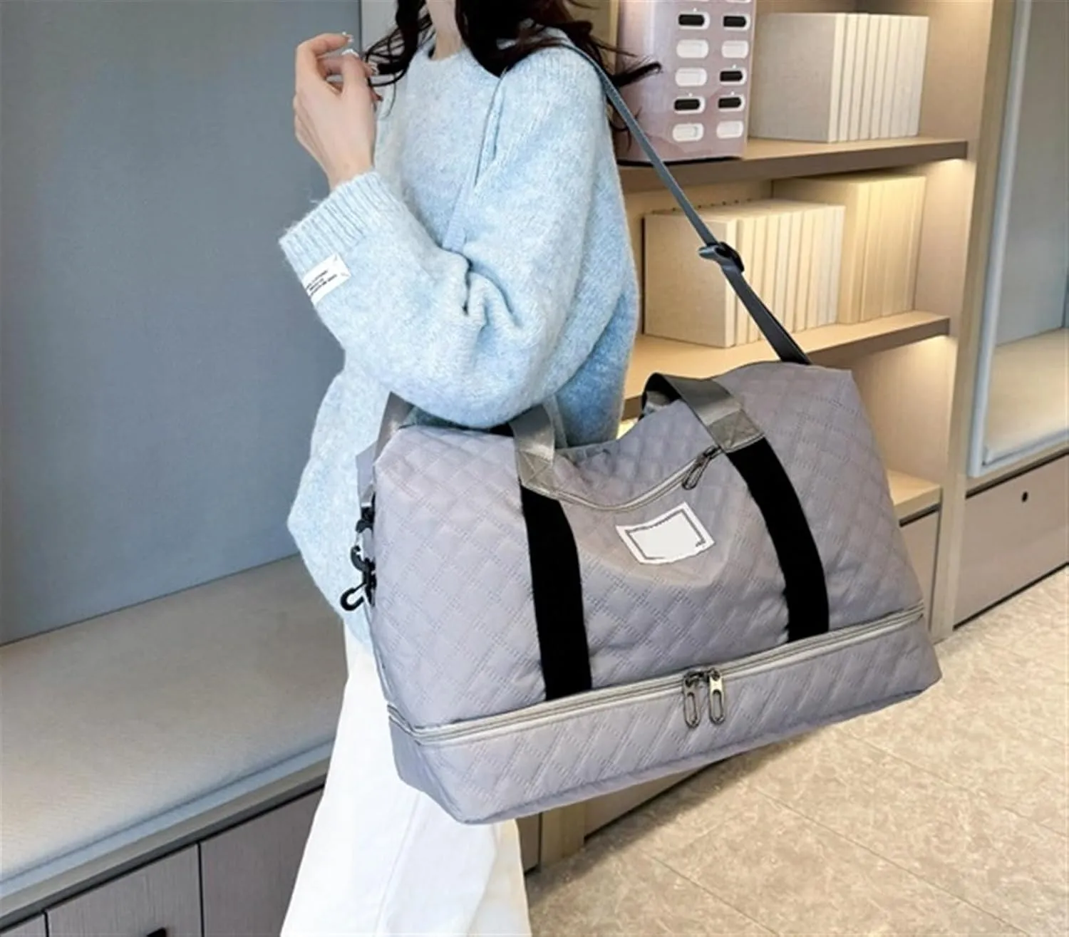 Convertible Suit Travel Bag Travel Duffle Bag For Women, Weekender Bag With Separate Shoe Compartment, Overnight Bag hanging garment duffel bag (Color : D, Size : 46 * 25 * 30cm)