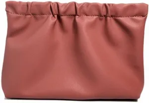 Cosmetic Bag Self-closing Portable Travel Mini Pouch M, Brick Red