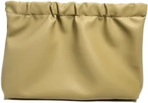 Cosmetic Bag Self-closing Portable Travel Mini Pouch M, Khaki