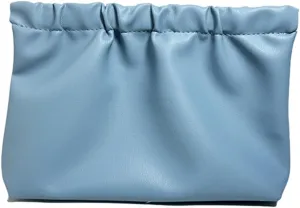 Cosmetic Bag Self-closing Portable Travel Mini Pouch M, Light Blue