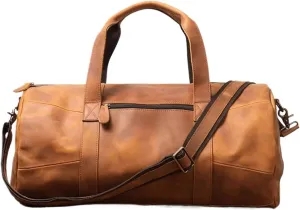 Cowhide Leather Duffle Weekender Bags Carry on Messenger Bag Men's Vintage Duffel Travel Bag Tote Bags