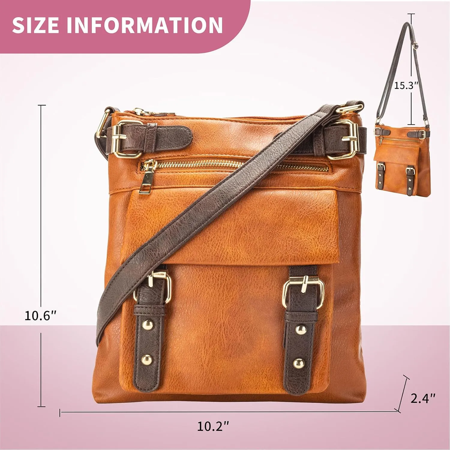 Crossbody Bags for Women Multi Pocket Shoulder Bag Soft Vegan Leather Handbag Medium Travel Purses Cross Body Bags
