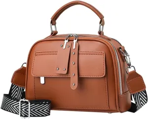 Crossbody Bags for Women Soft Vegan Leather Shoulder Handbag Slouchy Tote Purses Multi-pockets
