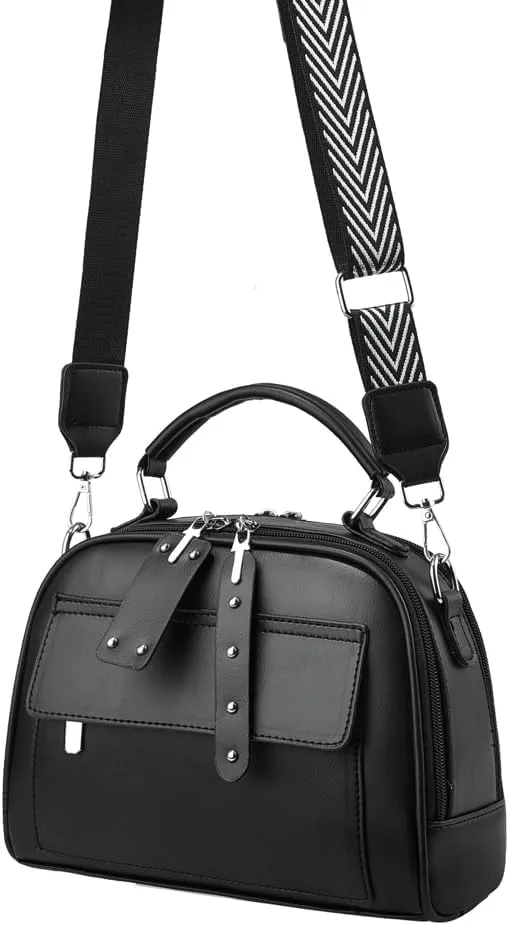 Crossbody Bags for Women Soft Vegan Leather Shoulder Handbag Slouchy Tote Purses Multi-pockets
