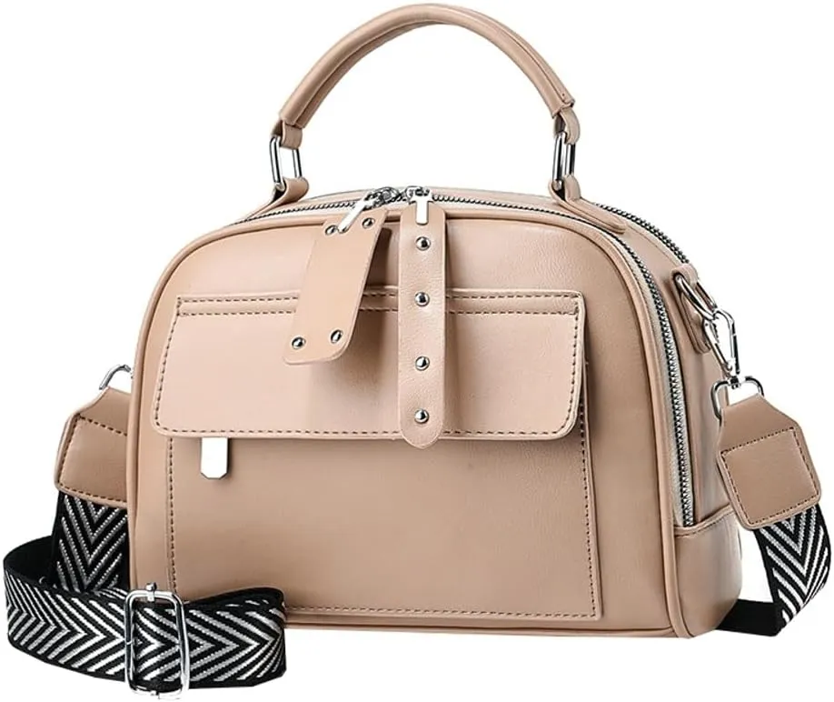 Crossbody Bags for Women Soft Vegan Leather Shoulder Handbag Slouchy Tote Purses Multi-pockets
