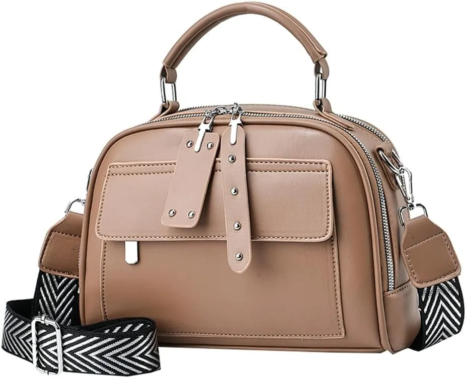 Crossbody Bags for Women Soft Vegan Leather Shoulder Handbag Slouchy Tote Purses Multi-pockets