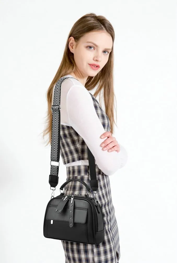 Crossbody Bags for Women Soft Vegan Leather Shoulder Handbag Slouchy Tote Purses Multi-pockets