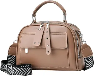 Crossbody Bags for Women Soft Vegan Leather Shoulder Handbag Slouchy Tote Purses Multi-pockets