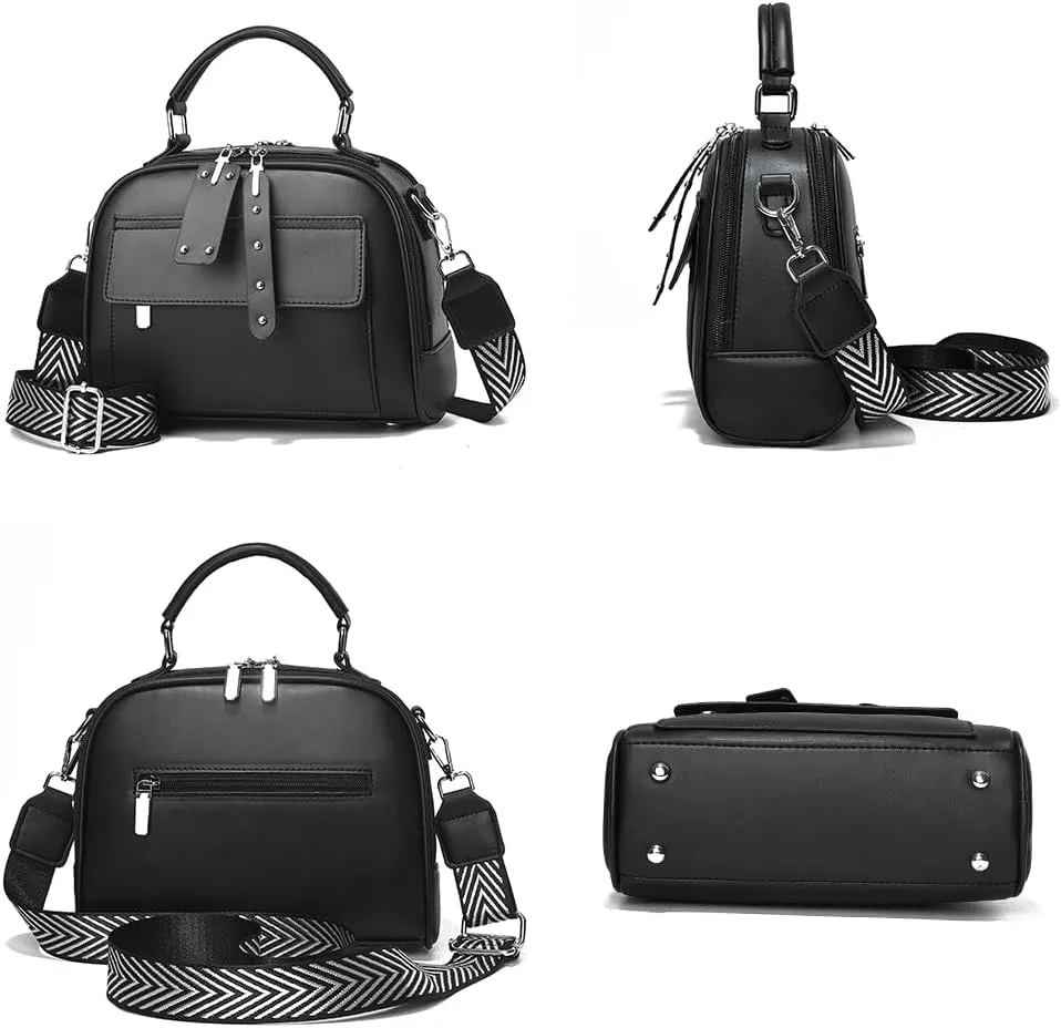 Crossbody Bags for Women Soft Vegan Leather Shoulder Handbag Slouchy Tote Purses Multi-pockets