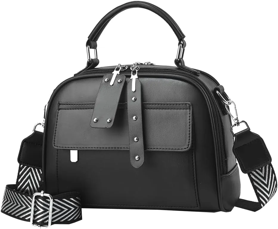 Crossbody Bags for Women Soft Vegan Leather Shoulder Handbag Slouchy Tote Purses Multi-pockets