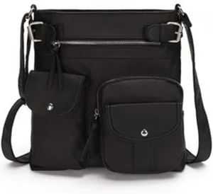 Crossbody Bags for Women Washed Leather Shoulder Bags Multi Pocket Soft Hobo Purses and Medium Handbags