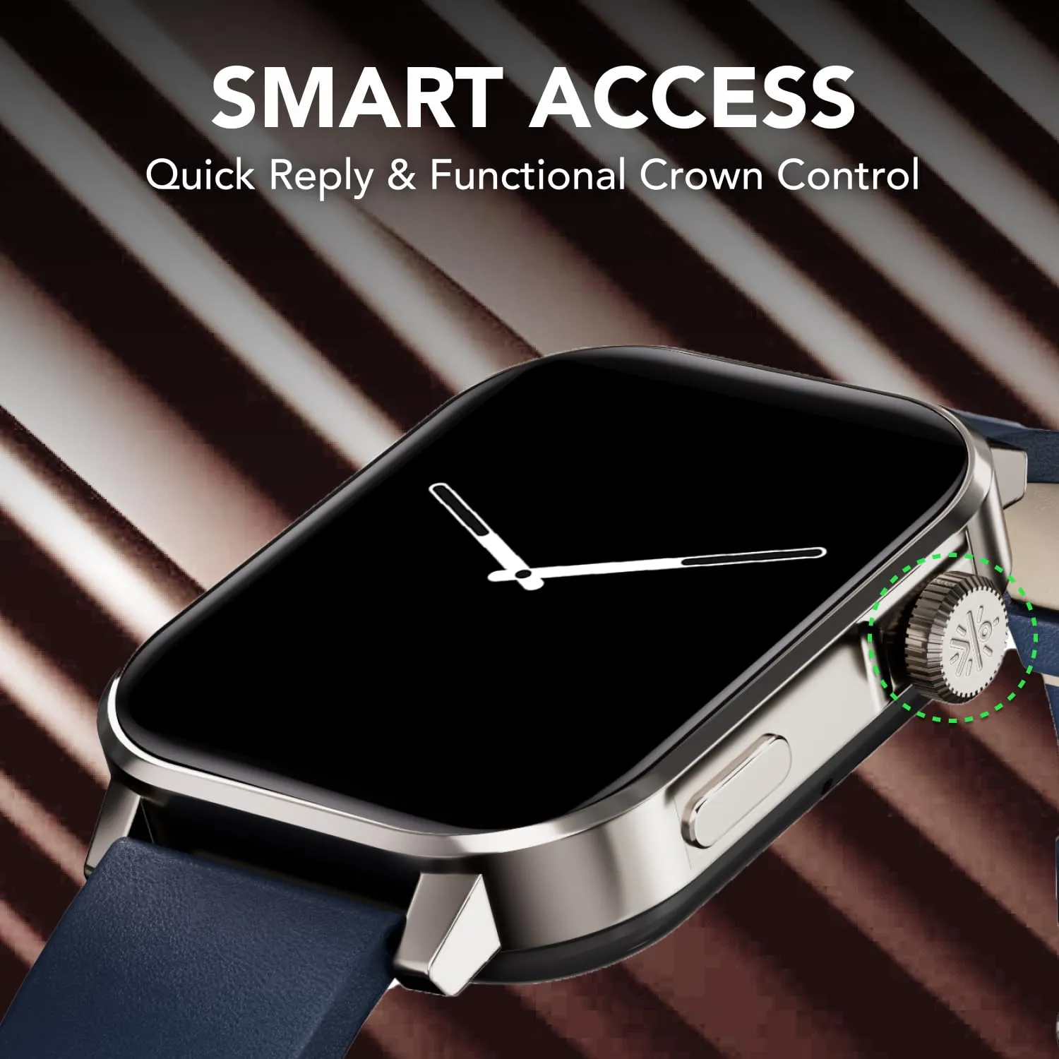 Cultsport Newly Launched Ace X Luxe Smartwatch, (Blue Leather)
