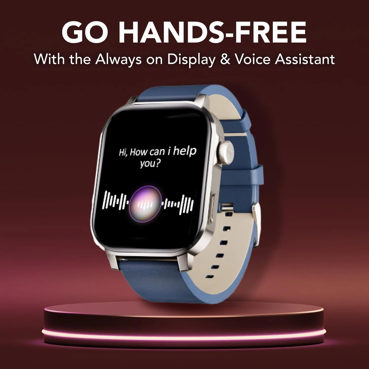 Cultsport Newly Launched Ace X Luxe Smartwatch, (Blue Leather)