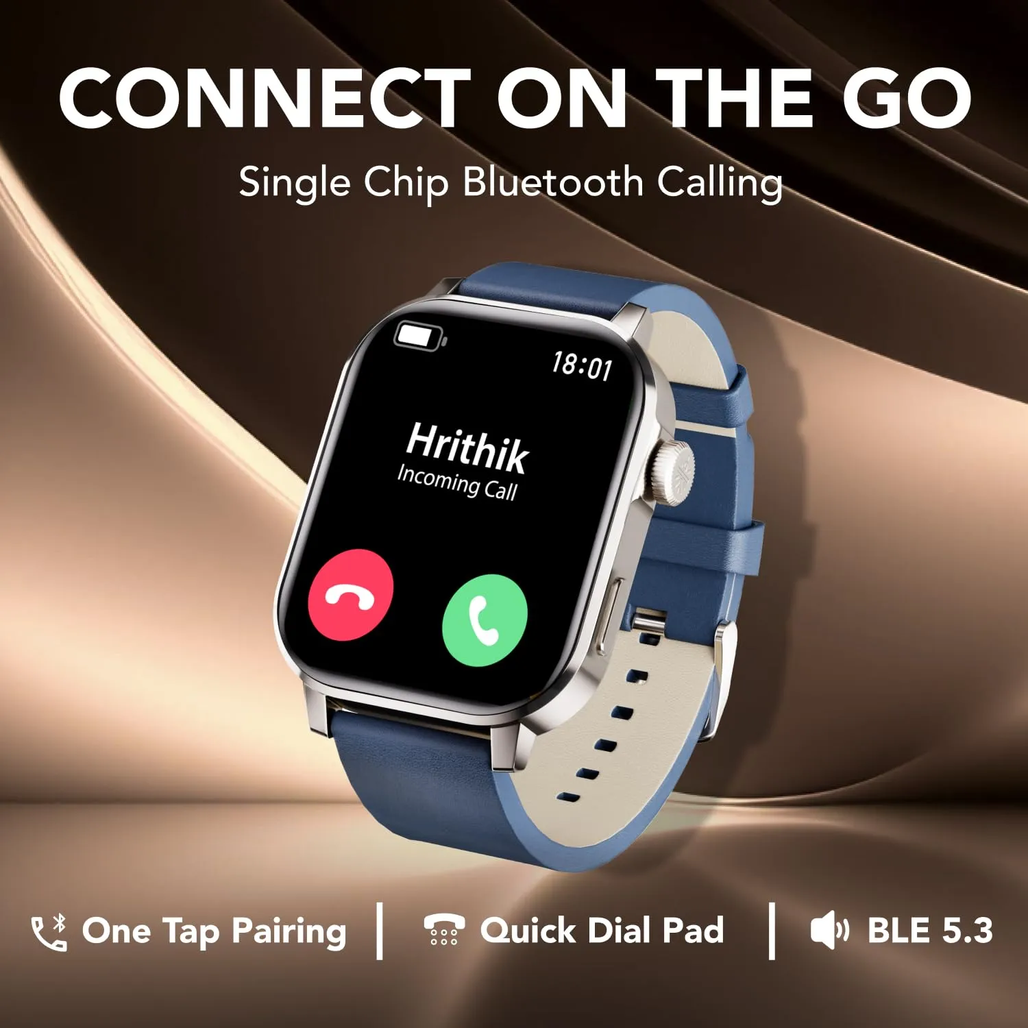 Cultsport Newly Launched Ace X Luxe Smartwatch, (Blue Leather)