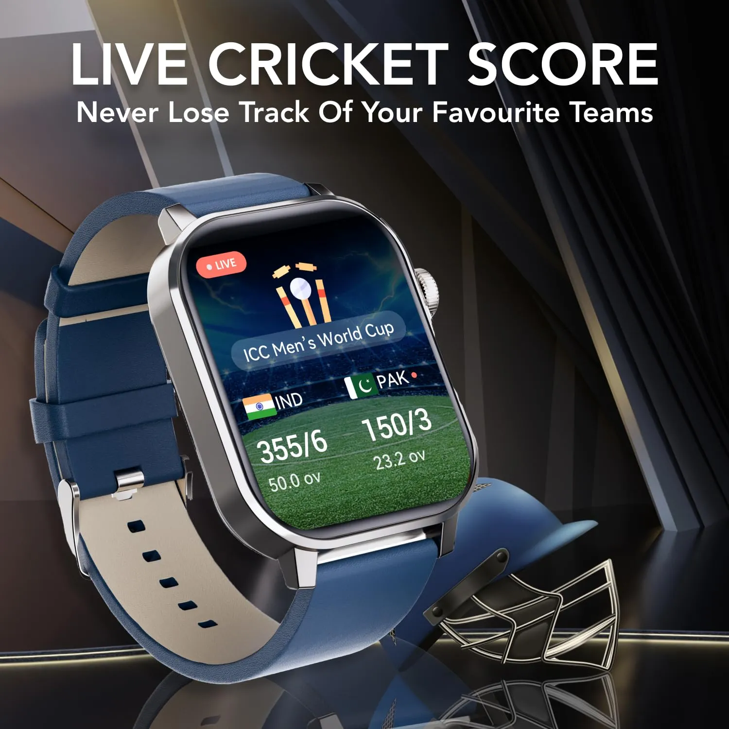 Cultsport Newly Launched Ace X Luxe Smartwatch, (Blue Leather)