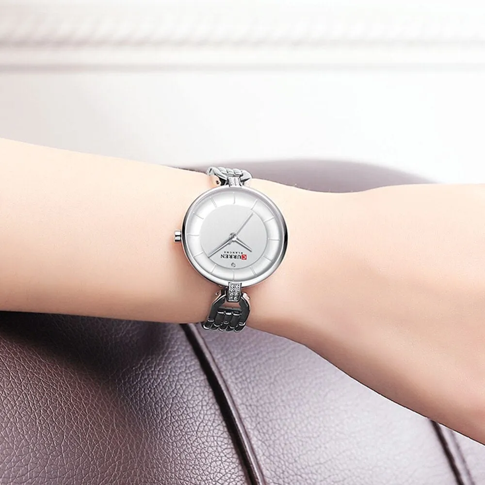 CURREN Women Quartz Watches Female Top Fashion Luxury Brand Watch Ladies 9052 silver