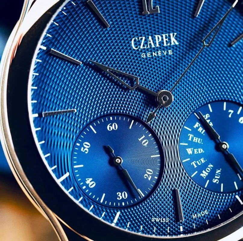 CZP Watch Quai des Bergues Guilloche Ricochet Steel Aqua Blue Limited Edition