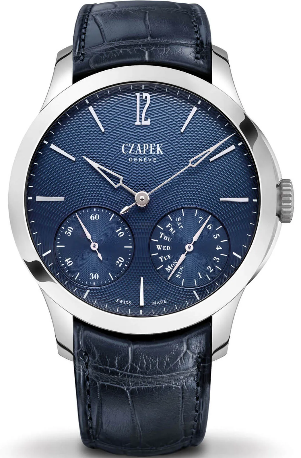 CZP Watch Quai des Bergues Guilloche Ricochet Steel Aqua Blue Limited Edition