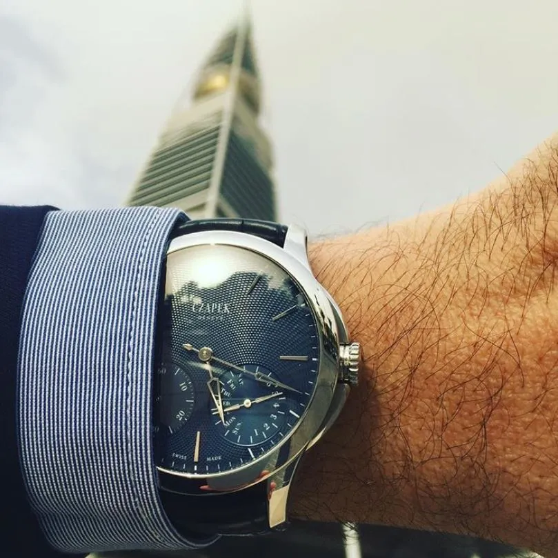 CZP Watch Quai des Bergues Guilloche Ricochet Steel Aqua Blue Limited Edition