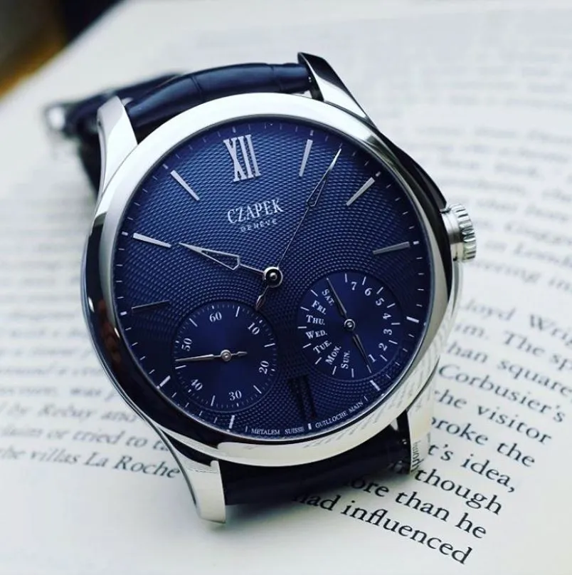 CZP Watch Quai des Bergues Guilloche Ricochet Steel Aqua Blue Limited Edition
