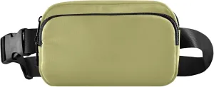 Dark Khaki Fanny Packs for Women Bright Belt Bag Hip Pack Waterproof Waist Pouches for Men