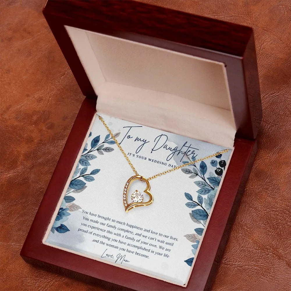Daughter Wedding Day Gifts Forever Love Necklace, To my Daughter on your wedding Day