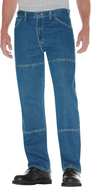 Dickies mens Relaxed Fit Workhorse jeans, Stone Washed Indigo Blue, 33W x 30L US