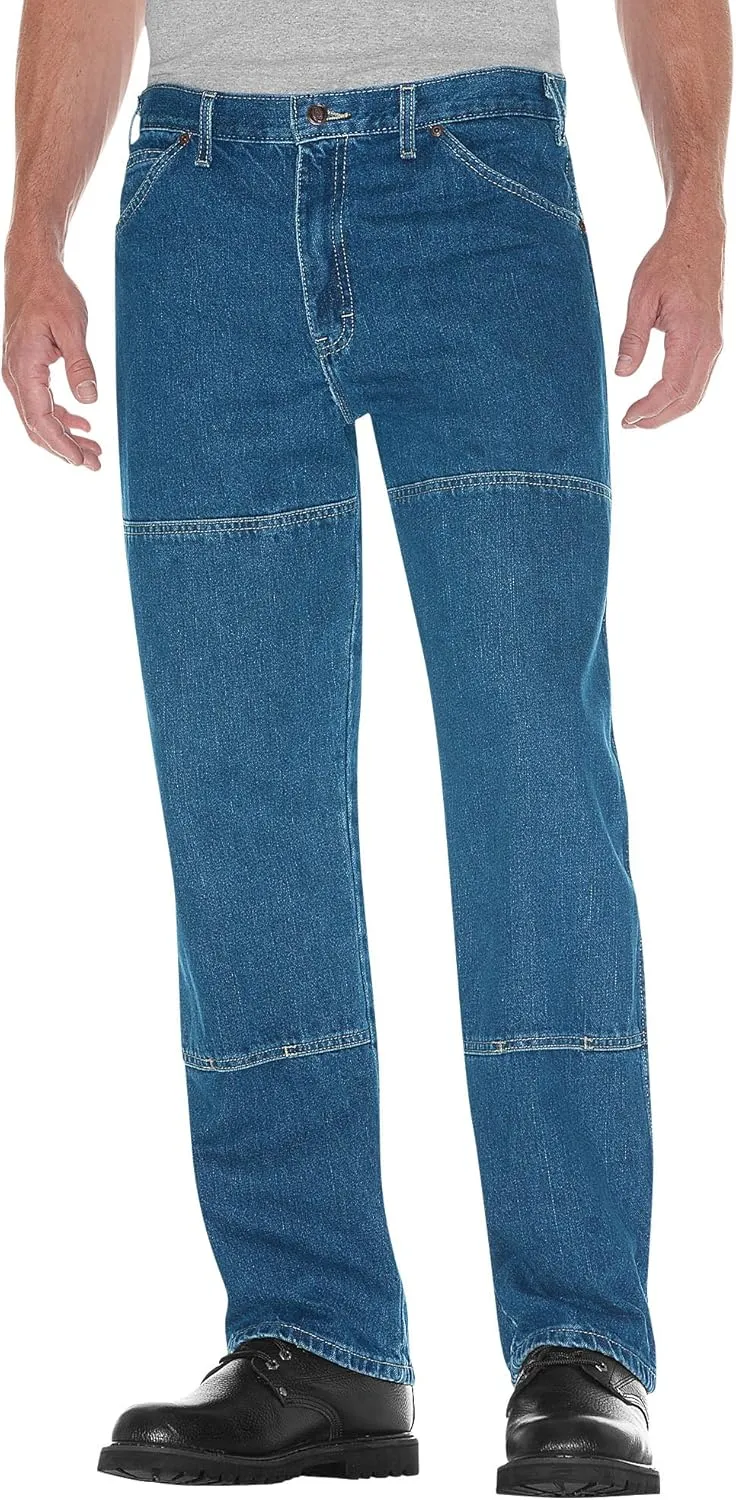 Dickies mens Relaxed Fit Workhorse jeans, Stone Washed Indigo Blue, 33W x 30L US