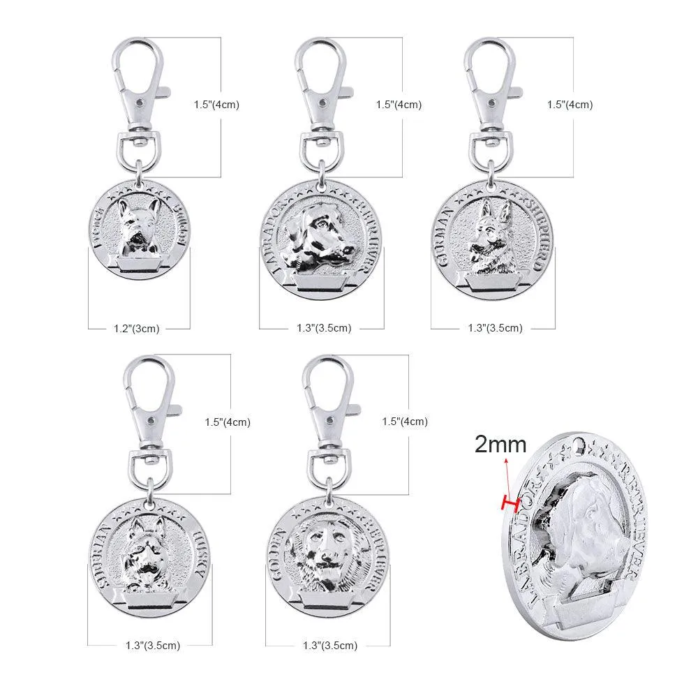 Dog's Custom Engraving Design Silver ID Tag
