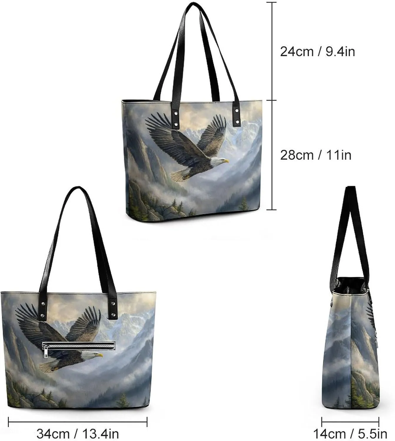 Eagle Women Soft Leather Handbags Tote Purses Shoulder Bucket Bags