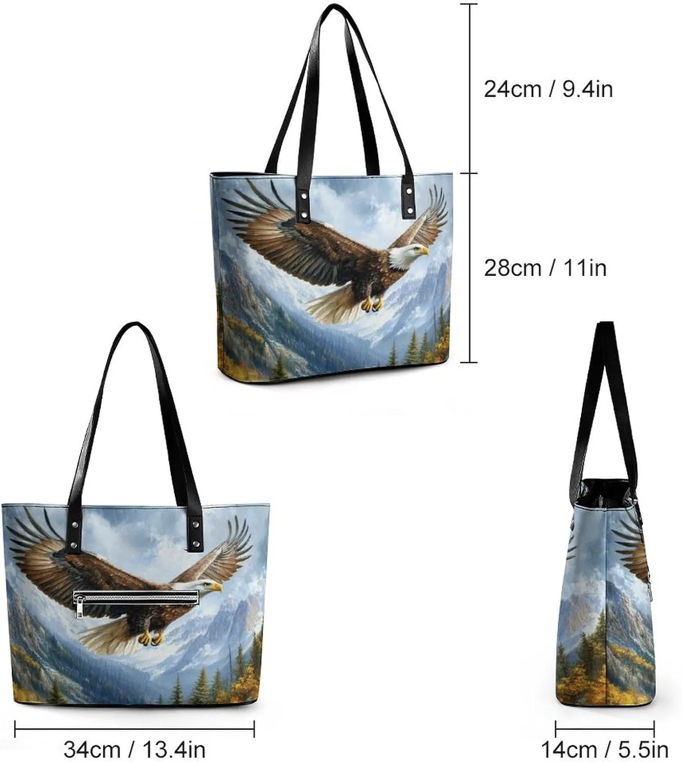 Eagle Women Soft Leather Handbags Tote Purses Shoulder Bucket Bags