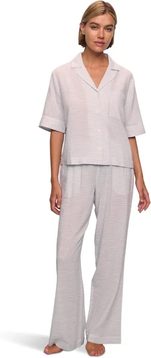 Eberjey Women's Nautico Relaxed Short Sleeve Pant Pajama Set