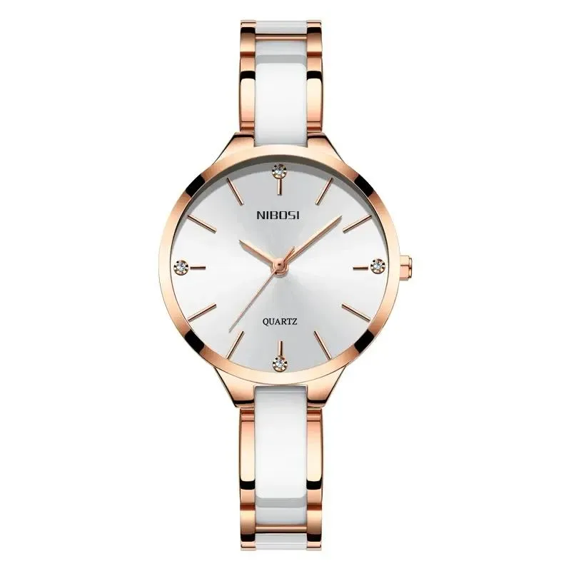 Elegant Ceramic Bracelet Women's Watch with Luminous Hands