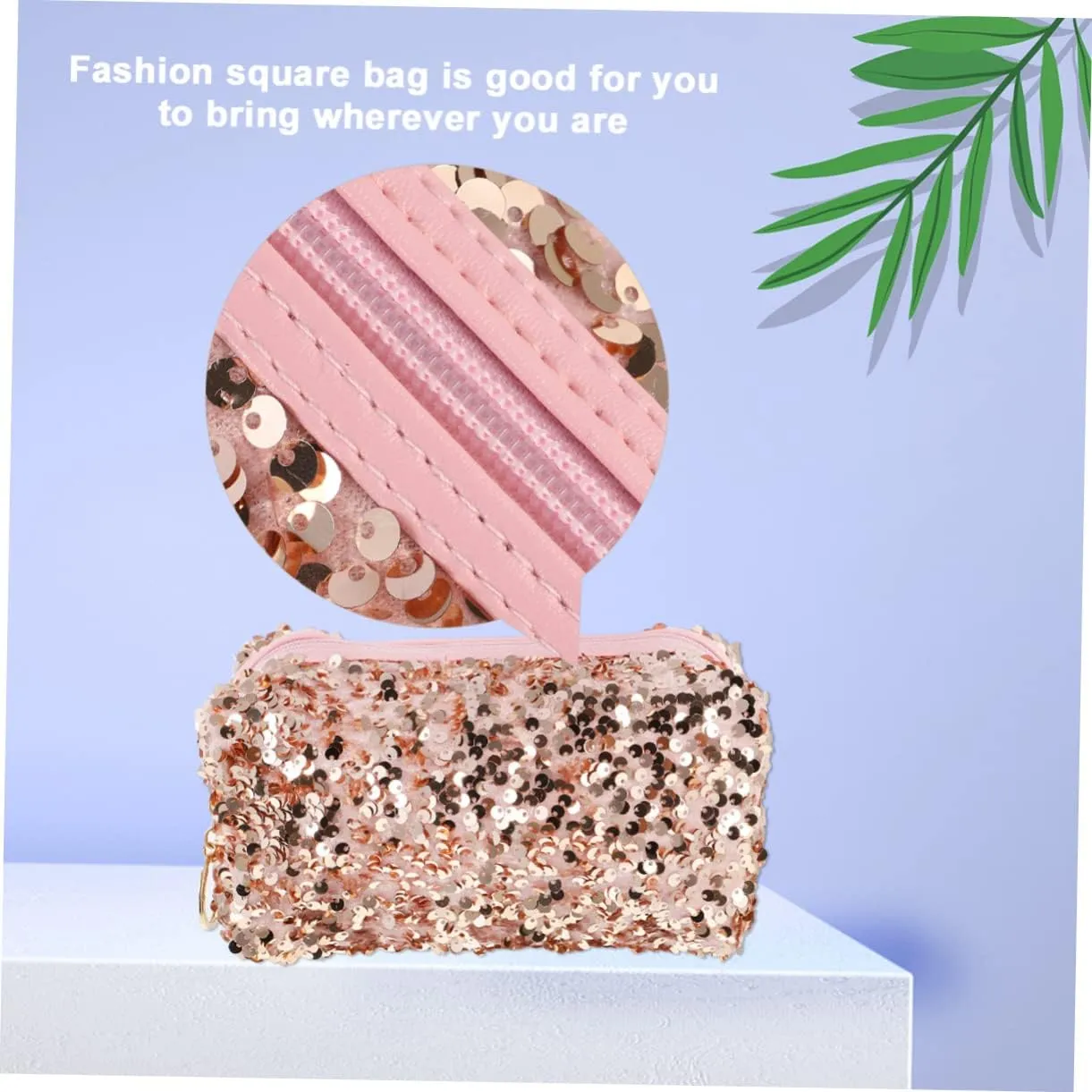 Elegant Sequin Makeup Bag Toiletries Bag Women Zipper Large Capacity Organized Life