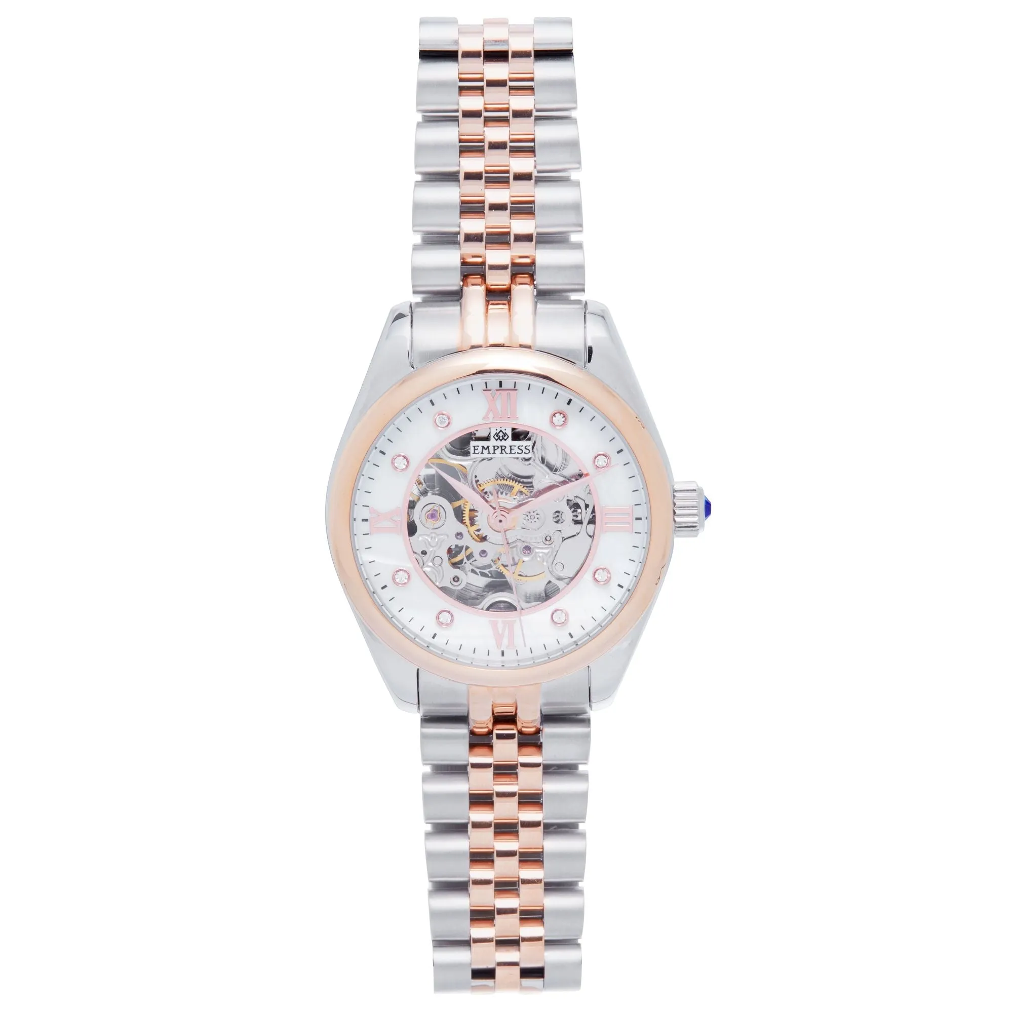 Empress Magnolia Automatic MOP Skeleton Dial Bracelet Watch
