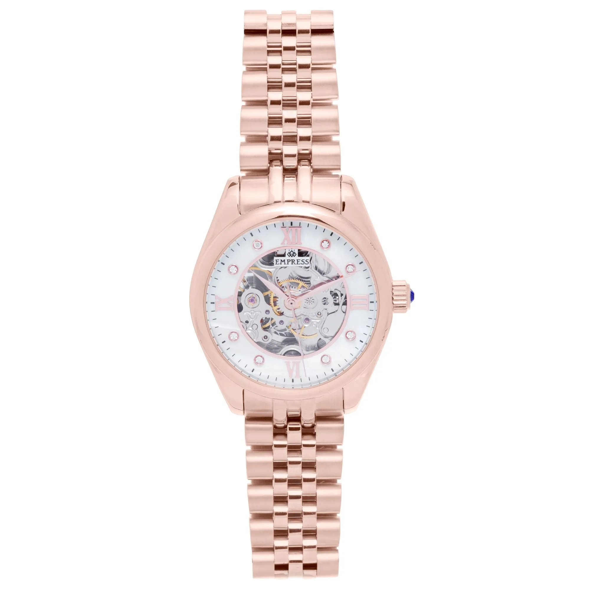 Empress Magnolia Automatic MOP Skeleton Dial Bracelet Watch