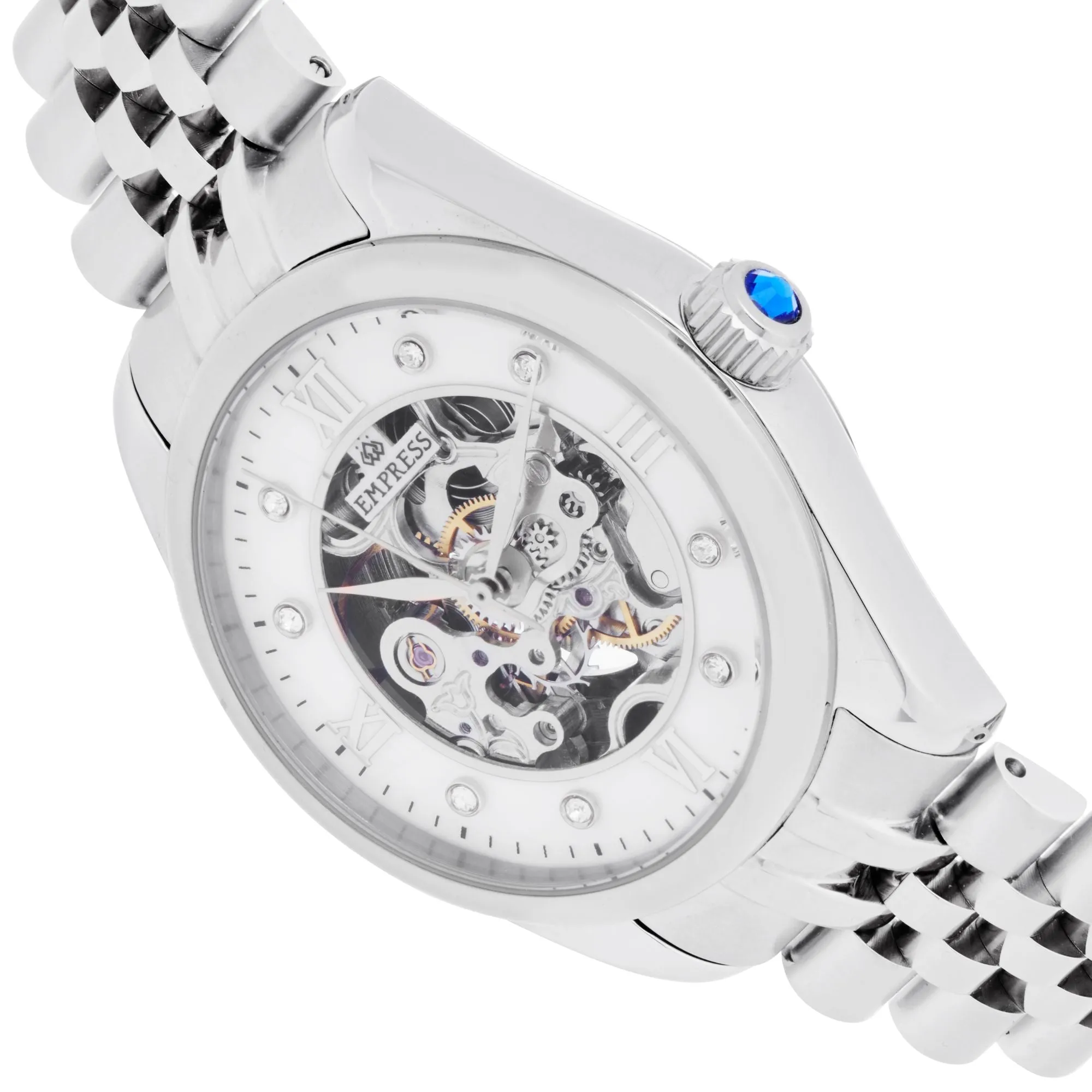 Empress Magnolia Automatic MOP Skeleton Dial Bracelet Watch