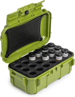 Evergreen 120mm Film Storage Case | Holds 18 Rolls of Medium Format Film | Waterproof, Crushproof, & Freezer Safe (Green)